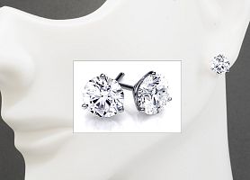 0.50 Carat TW Diamond Stud Earrings - MARTINI Style Setting 